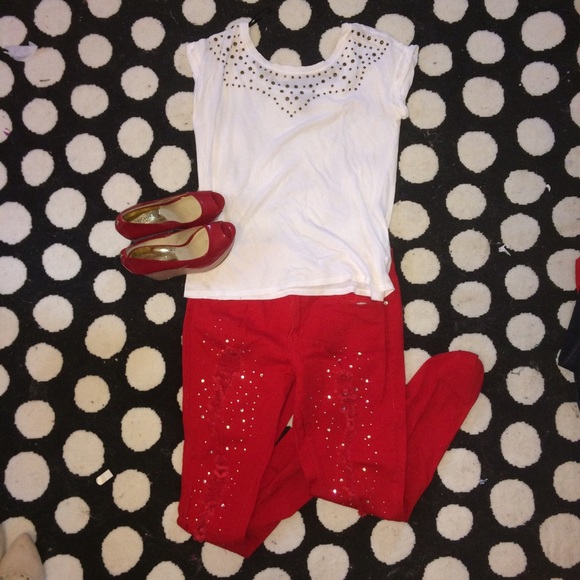 White stud tee