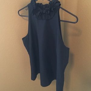 Navy sleeveless blouse
