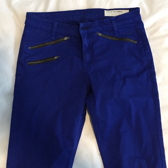 Rag and Bond Blue Jeans with Zippers