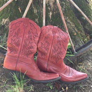 ARIAT Red Genuine Leather Cowboy Boots
