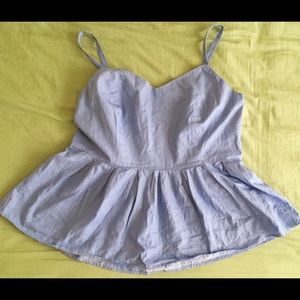 F21+ Blue Striped Peplum