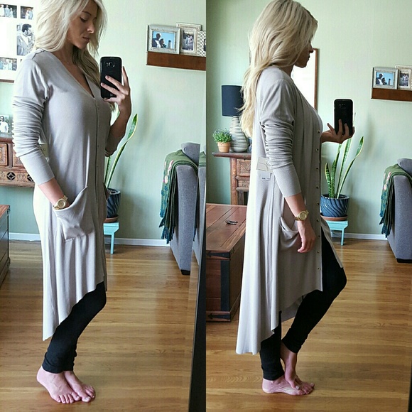 RESERVED Gorgeous Long Ribbed Button-down Cardigan - Picture 3 of 4