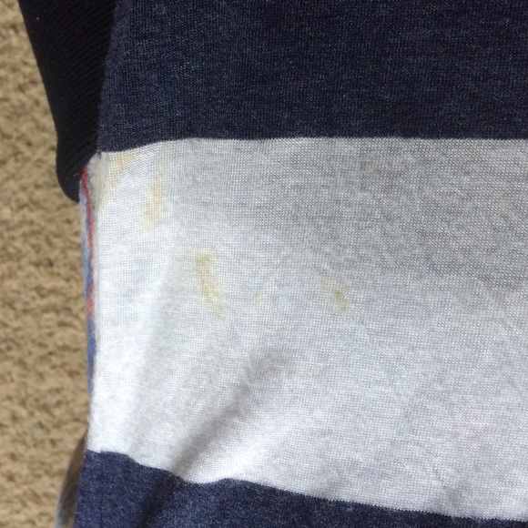 Trendy blue and white striped 3/4 length shirt! - Picture 3 of 3