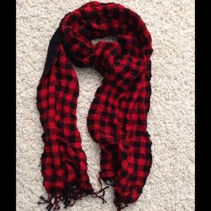 Red and Black Checkered Scarf
