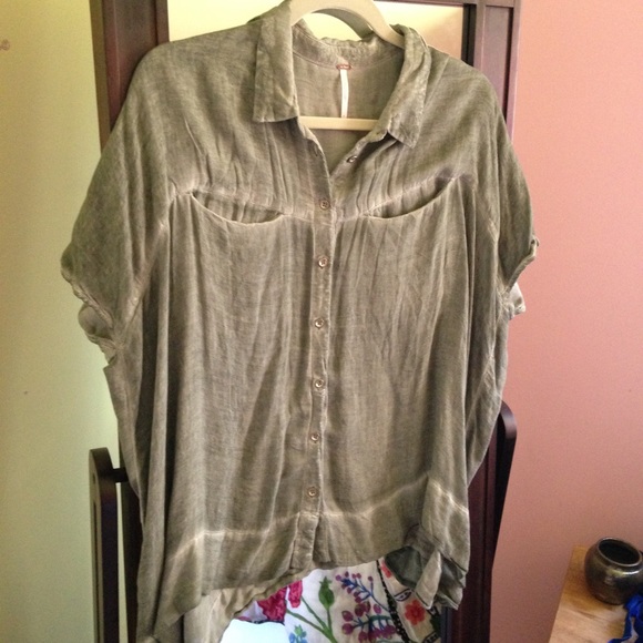 Free People Button Down Top