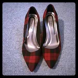 Plaid Pointed-Toe Heels
