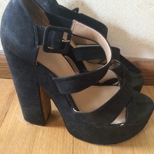 Size 8.5 black suede heel