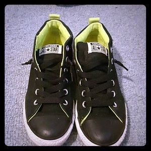 Black Converse with Neon Yellow Trim
