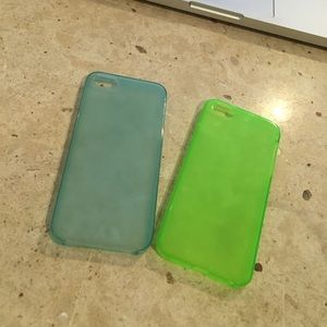 Blue and Green iPhone 5/5s silicon cases