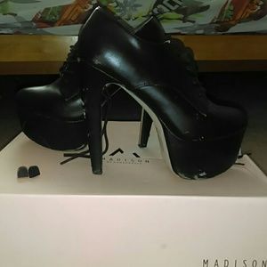 Black platform ankle boots