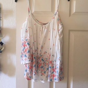 Shoulder cut out floral top