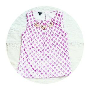 Talbots Pink Print Blouse