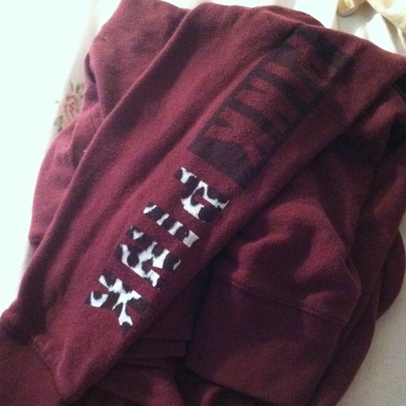 Maroon pink Victorias secret zip hoodie