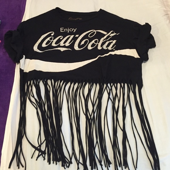 Coca Cola fringe cropped shirt