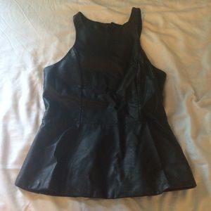 Leather-like peplum top