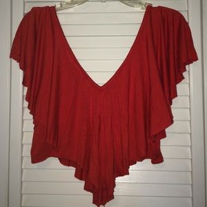 Red Pointed Blouse