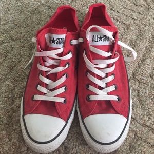 Like New Red Low Top Converses