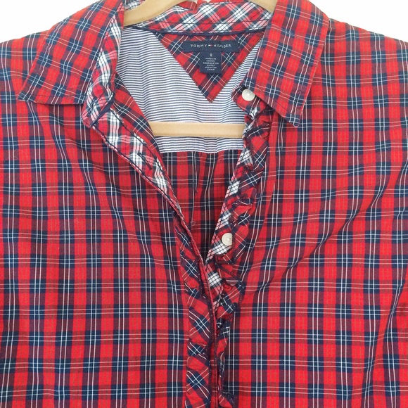 BRAND NEW!!!! 🎉 Tommy Hilfiger Plaid Blouse - Picture 2 of 3