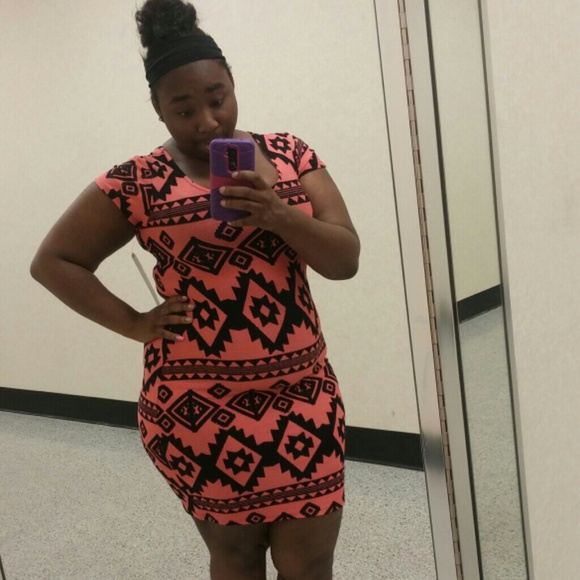 Orange Aztec crop dress