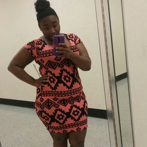 Orange Aztec crop dress