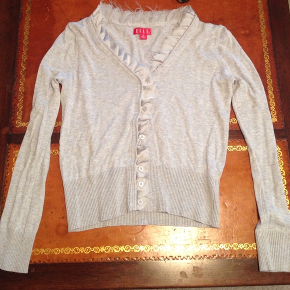 Elle cardigan with distressed ruffle detail