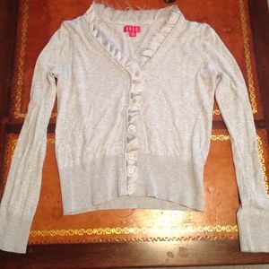 Elle cardigan with distressed ruffle detail