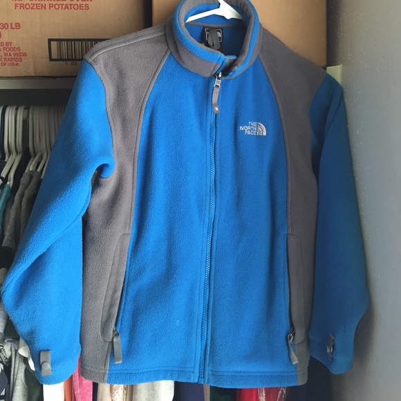 Warm blue and gray north face