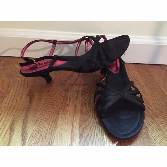 Unlisted Black Strappy Sandal Short Heels