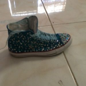 Blue Bedazzled Converse