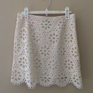 White lace skirt