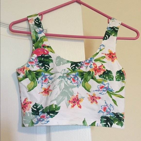 Brand-new tropical flamingo crop top!