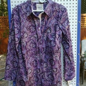 IZOD purple paisley long sleeve button shirt Xl
