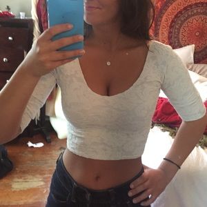 White Abercrombie and Fitch crop top