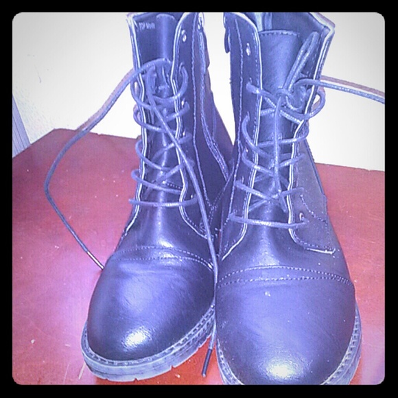 Black combat boots