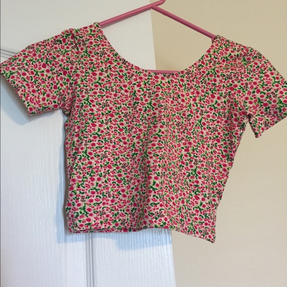 American apparel cream and rose crop top!