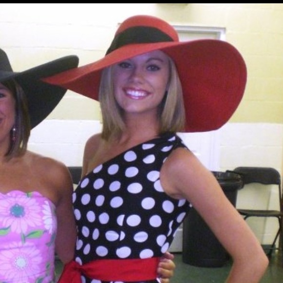 Red and Black Derby Hat