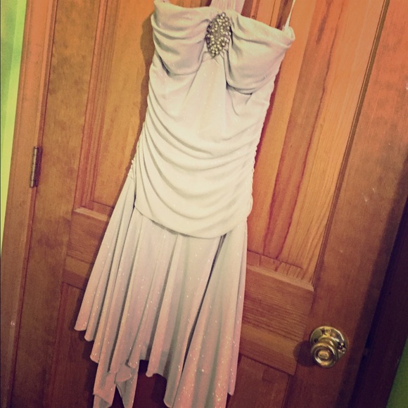 Glittery gray formal dress