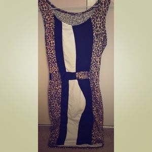 Cheetah print body con dress