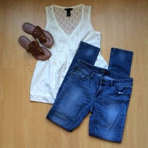 H&M White Lace Shirt Size 4