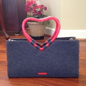 Cute denim purse with heart straps ❤️