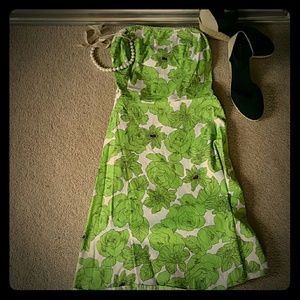 Strapless Floral-print Dress