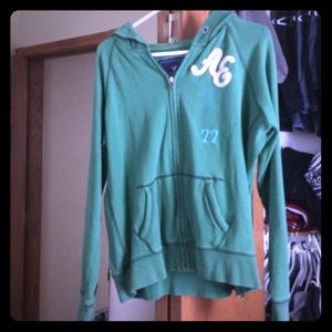 American eagle zip up sweatshirt green