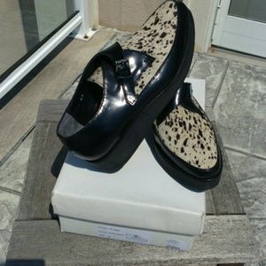 Silence + Noise: black cheetah strap creepers