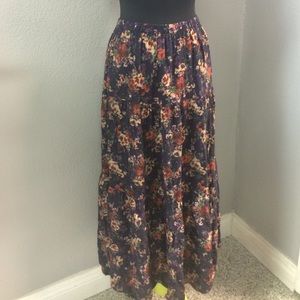 Vintage Floral Tiered Maxi Skirt