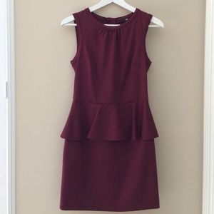 H&M maroon peplum dress