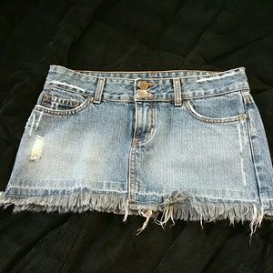 Acid Wash Denim Skirt