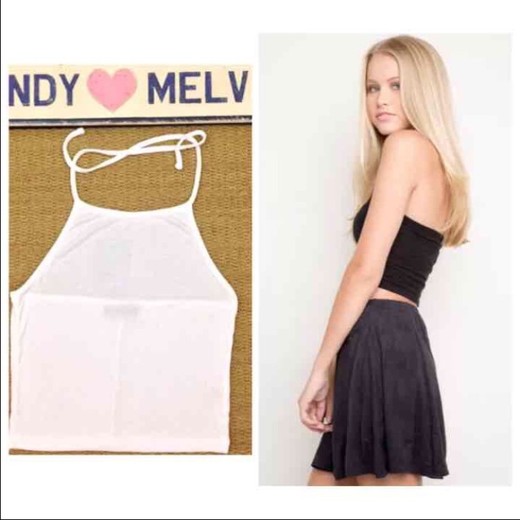 Brandy Melville Black skirt And white halter top