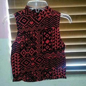 Tribal Print Crop Top