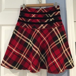 Cute Black and Red A-line Plaid Skirt