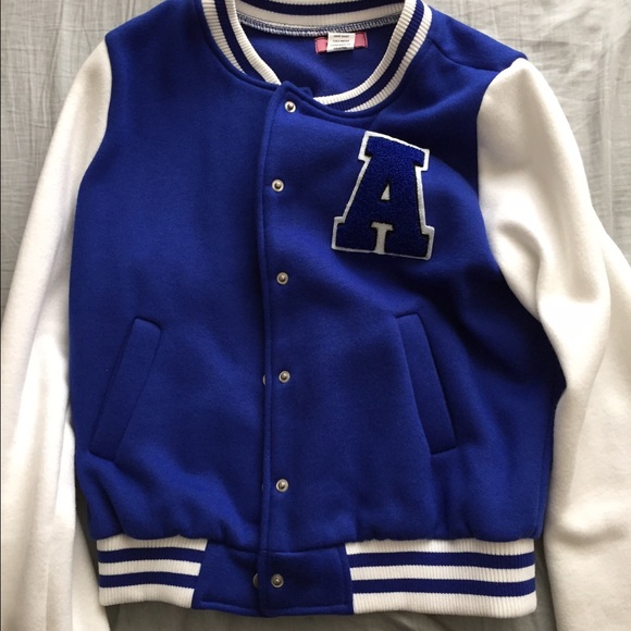 Blue/white letterman jacket